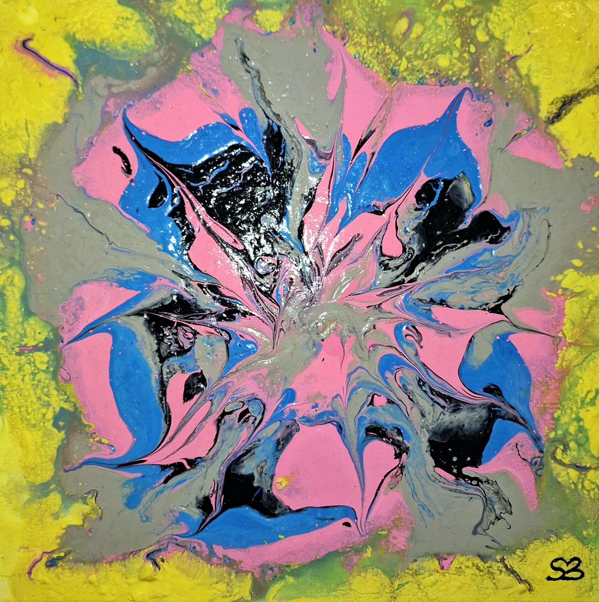 Flamme Pastel – Tableau acrylique abstrait