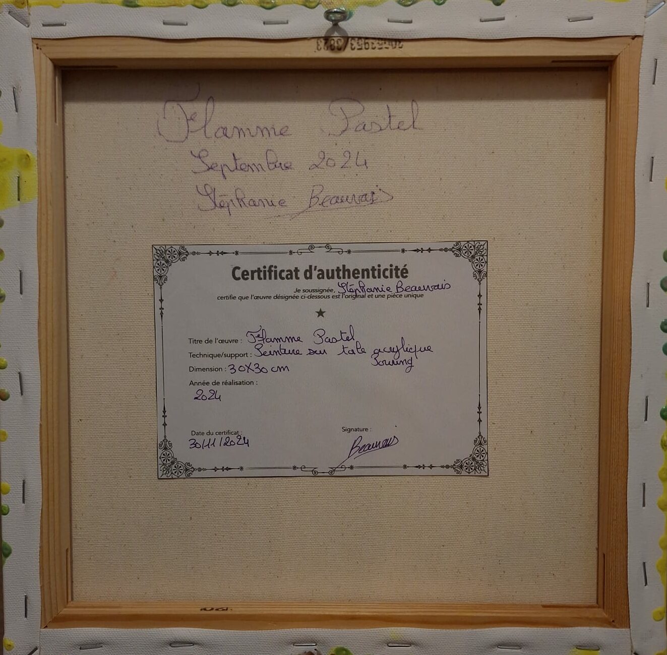 Flamme Pastel – Tableau acrylique abstrait – Image 3